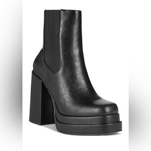 Wild Pair Women's Black Ohara Double-Platform Booties Size 9